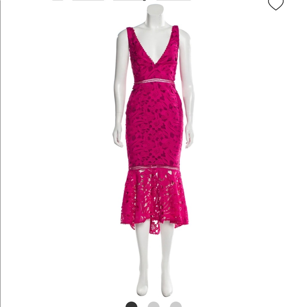 Nicholas Lace Pattern Pink Dress